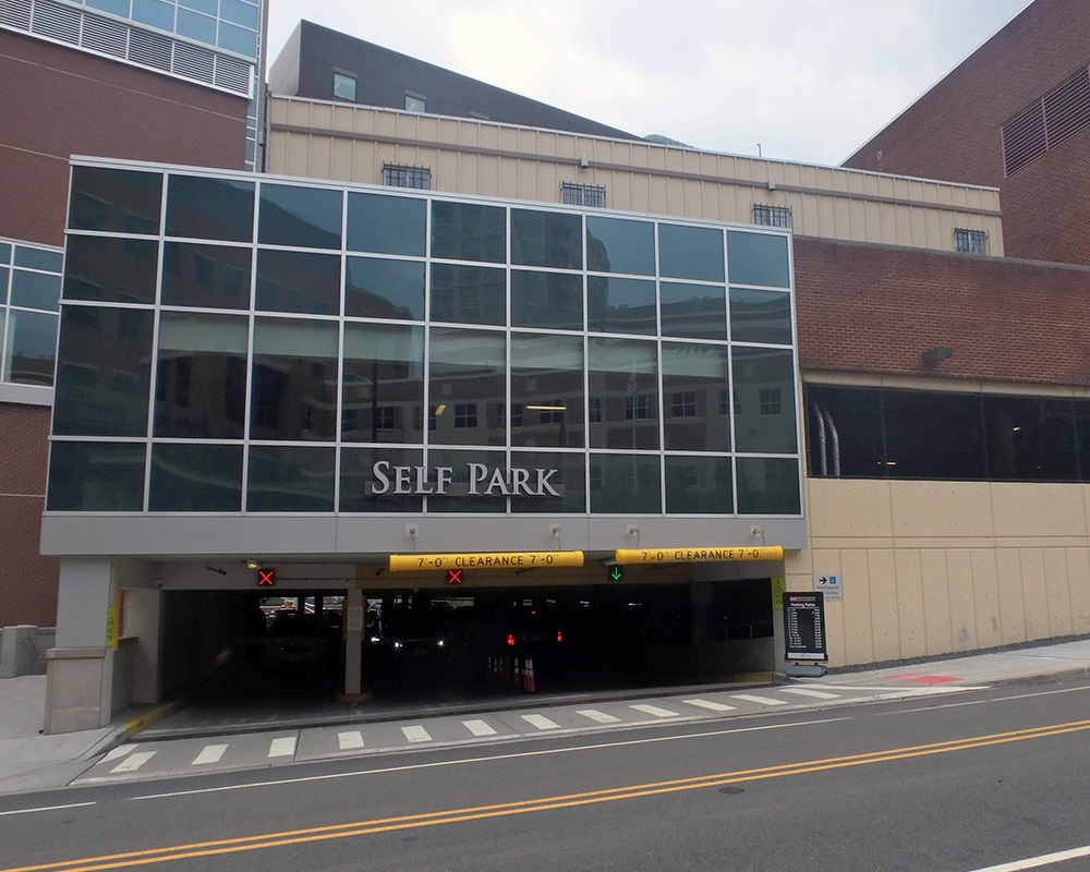 Structural Engineer | Facade Restoration | Robert Wood Johnson Garage | New Brunswick, NJ | Front view of garage | O’Donnell & Naccarato