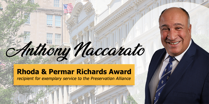 Graphic of Anthony Naccarato | 2025 Preservation Award | O'Donnell & Naccarato