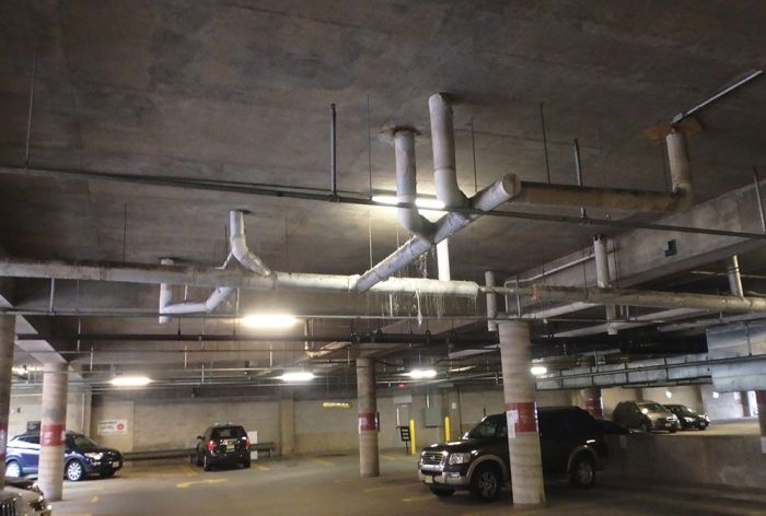 Structural Engineer | Facade Restoration | Robert Wood Johnson Garage | New Brunswick, NJ | Interior view of parking spots | O&rsquo;Donnell & Naccarato