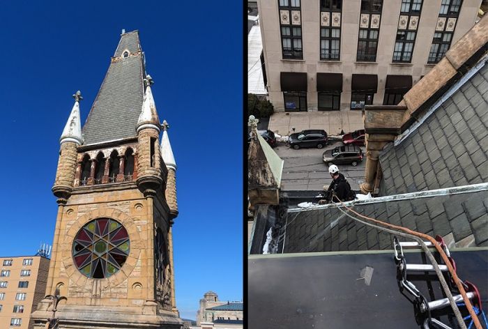 Structural Engineer | Facade Restoration | Scranton City Hall | Scranton, PA | Clock tower and roof view | O&rsquo;Donnell & Naccarato