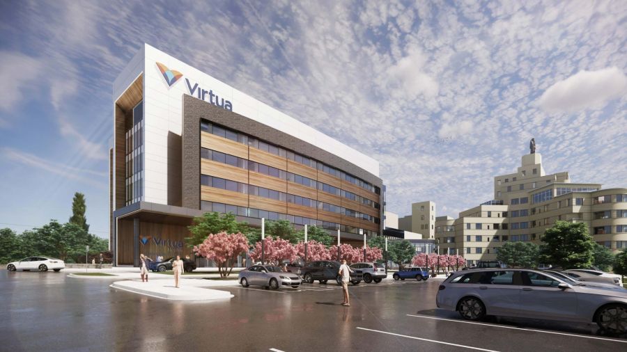 Virtua Our Lady of Lourdes Renovation and Addition render design at day
