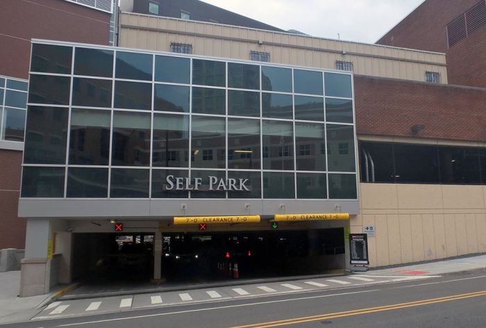 Structural Engineer | Facade Restoration | Robert Wood Johnson Garage | New Brunswick, NJ | Front view of garage | O&rsquo;Donnell & Naccarato